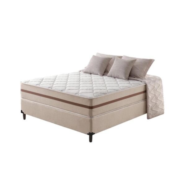 Cama Box + Colchão de Casal Classic Molas Pocket 138x188x61cm
